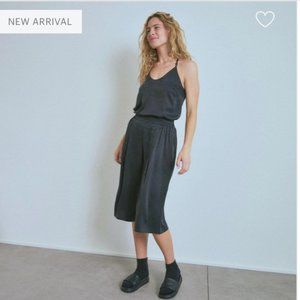 NWT Lunya Washable Silk Wide Leg Crop Set in Black